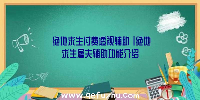 「绝地求生付费透视辅助」|绝地求生屠夫辅助功能介绍